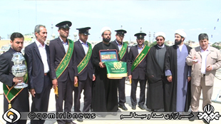 پرچم جديد گنبد حرم مطهر حضرت معصومه (س)