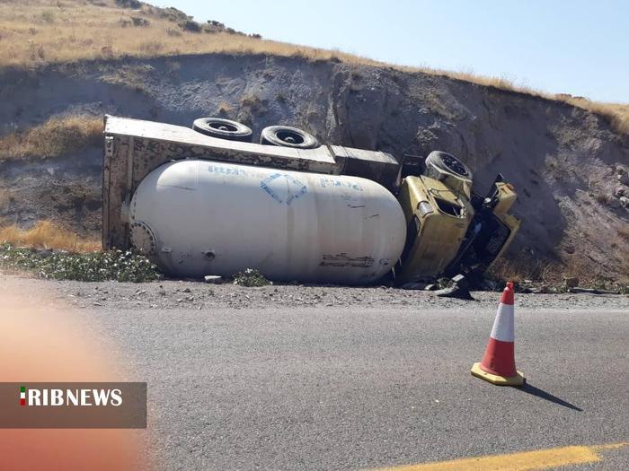 دو مصدوم بر اثر انفجار تانکر ال پی جی در قزوین