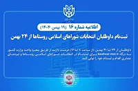 ثبت‌نام داوطلبان انتخابات شورا‌های اسلامی روستا‌ها از ۲۴ بهمن