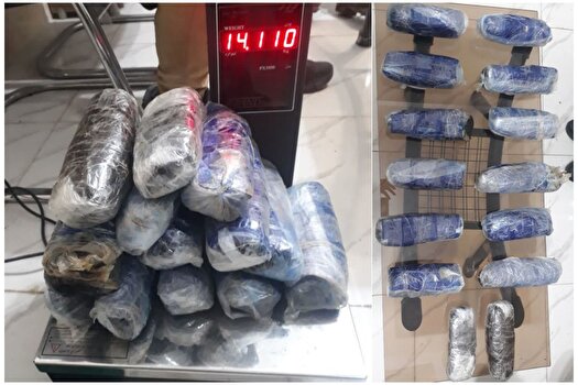 کشف ۱۴ کیلوگرم مواد مخدر در فومن