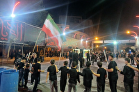 اهتزار پرچم ایران در کنار بیرق حضرت سیدالشهدا (ع) در آذرشهر