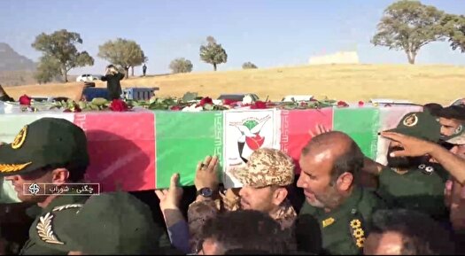 تشییع پیکر شهیدان پاسدار موسوی و بازگیر در لرستان