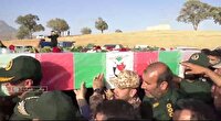 تشییع پیکر شهیدان پاسدار موسوی و بازگیر در لرستان