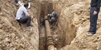 نیروهای عملیاتی در حال ترمیم شکستگی خط انتقال آب