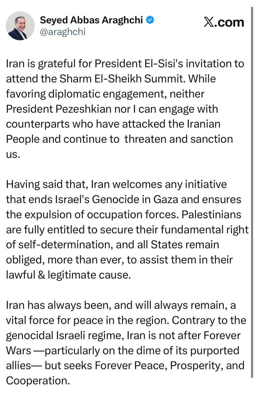 عراقچی: با حامیان تحریم و تهدید ملت تعامل نمی‌کنیم