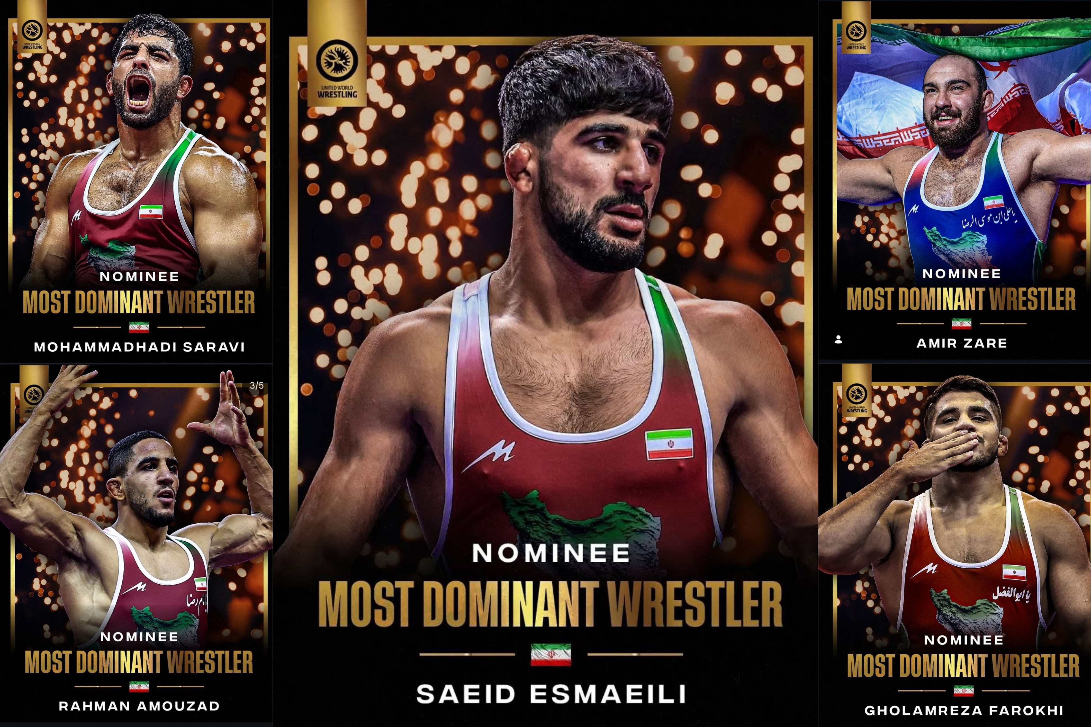 ۵ نماینده ایران در جمع نامزد‌های برترین کشتی‌گیران سال ۲۰۲۵ جهان